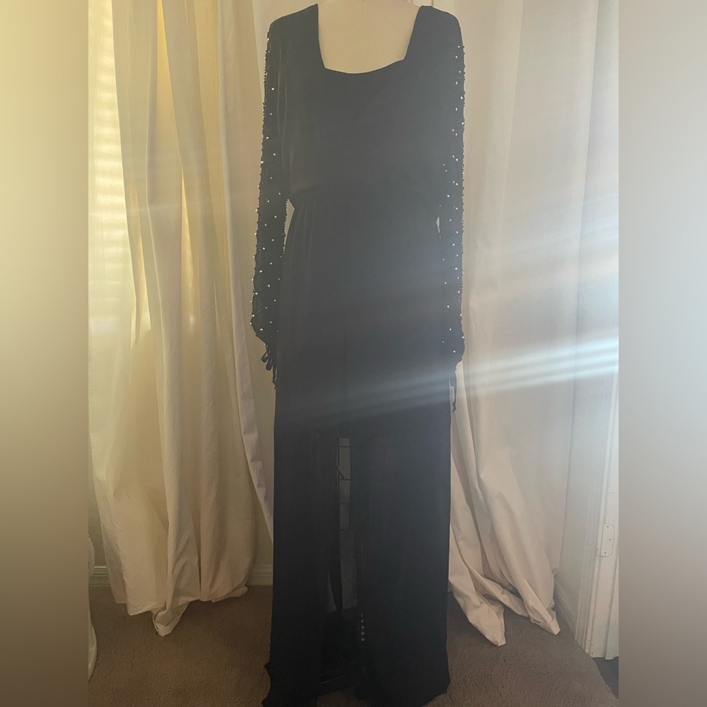 Betsy & Adam Elegant Black High-Low Dress